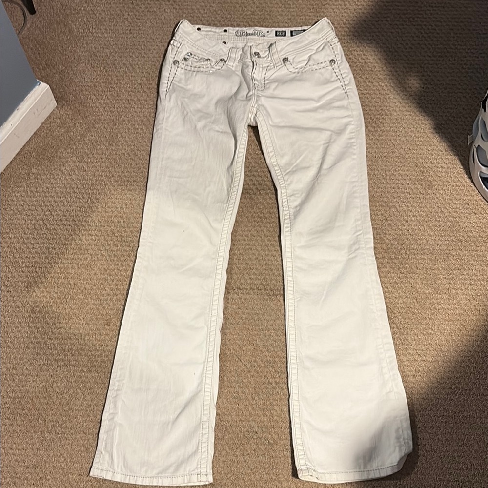 Miss Me White Boot Cut Jeans